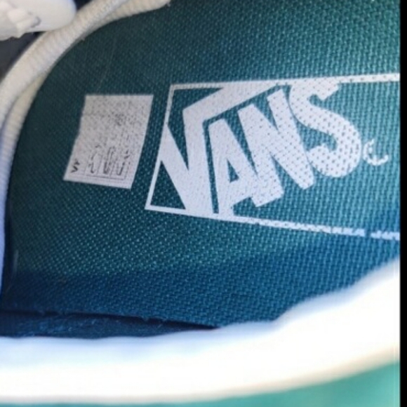 Vans HEIQ Water Resistant Dry Old Skool Tennis Shoe Sneaker Teal Green Women 7 - Picture 6 of 12